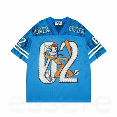 トップス 半袖Tシャツ メンズ レディース メッシュ Vネック スポーツ ショートスリーブTシャツ 男女兼用 ゆったり カジュアル 夏 カップル M-LLサイズ ブルー