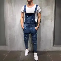 オーバーオール メンズ サロペット デニム 大きいサイズ 作業着 デニムサロペット おしゃれ ゆったり ワークパンツ ダメージ ジーンズdmuyu01