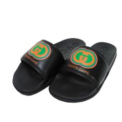 GUCCI グッチ GOOD GAME スライド 9 ダブルG ロゴ エンボス オレンジ グリーン 28cm 未使用 インターロッキングG ブラック サンダル 722427 0R030 1000
