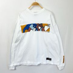 PLATINUM FUBU プラチナムフブ プリント 長袖 Tシャツ ロング Tシャツ ロンT ホワイト 輸入古着 海外古着 US古着 メンズ XLサイズ 【S142】