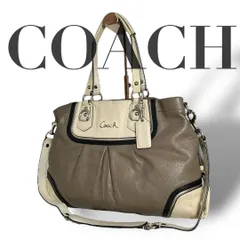 良品 4985 COACH コーチ 2way トートバッグ レザー グレー