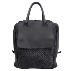 美品 ファロルニ FALORNI イントレチャート レザー ショルダー トート ボストン ハンド バッグ 黒 ユニセックス ビジネス 定価187000円