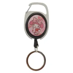 マイメロディ リール付きキーホルダー メタリール いちご着物 サンリオ ナカジマ 伸びるキーリング キャラクター グッズ 