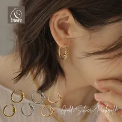 ピアス 金属アレルギー対応 サージカルステンレス 316L 18K ノット 結び目 フープピアス レディース 大人 モダン シンプル エレガント ジュエリー ゴールド シルバー ピンクゴールド 送料無料 プチプライス高見え CRAIFE
