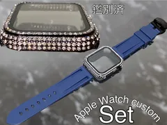 ブラック　ネイビー　アップルウォッチ ケースカバーApple Watch. Dラバーベルト ラバーバンド キラキラカバー ケース 鑑別済み 最高品質