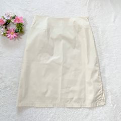 4337 ー大特価ー 良品★ 【エルプラネット】 ELLE PLANET タイトスカート 膝丈 (M) オフホワイト イトキン 白系 ホワイト LOT43