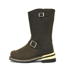 【送料込】本革 オールレザー エンジニアブーツ BROWN