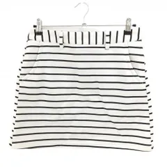 【美品】アディダス スカート 白×ダークネイビー ボーダー インナーパンツ付き レディース L/G ゴルフウェア adidas