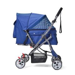 ペットカート 対面式 折りたたみ 多頭 中型犬 小型犬 猫 2way 軽量 組立簡単 工具不要 介護用 ドッグカート ペットバギー 犬 猫 動物 ペット用品 ブルー