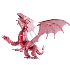 【在庫セール】立体パズル 火竜 フレイムドラゴン メタリックナノパズル メタル3Dパズル 金属製模型 Piececool(ピースクール) 組み立てキット 接着剤不要 難易度6つ星 中級者 大人向け 飾り 置物