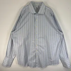 古着 ブルックスブラザーズ Brooks Brothers 長袖シャツ ストライプ REGENT NON-IRON 大きいサイズ カフスタイプ 18-37 2XL  ブルー マルチカラー メンズ