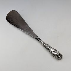 1937年 英国ヴィンテージ 紳士用 曲がりハンドル 純銀装飾 ステッキ 杖 93cm Kendall&Sons 1937年 英国ヴィンテージ 紳士用 曲がりハンドル 純銀装飾