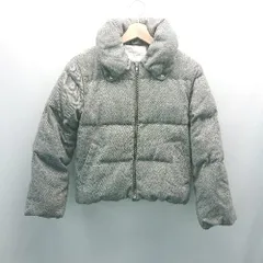 ■ MAJESTIC LEGON 中綿 起毛 ジップアップ 厚手 裏地 秋冬物 シンプル 長袖 ジャケット サイズS グレー レディース E  【1310050032920】