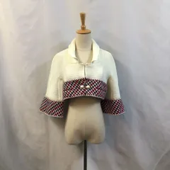 CHANEL 　シャネル　CC　ツイード切替　パール　ココマーク　ロゴボタン　ホワイト　メッシュ　ショート丈　クロップドジャケット　ブルゾン　ジャケット　トップス