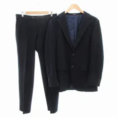 コムサイズム COMME CA ISM スーツ シングル セットアップ コーデュロイジャケット パンツ 2B ノッチドラペル L 紺 ネイビー /JS ■FF