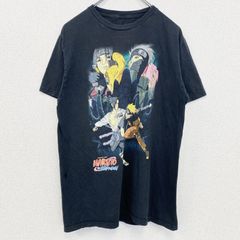 古着 used　NARUTO　うずまきナルト疾風伝　メキシコ製　半袖アニメキャラクタープリントTシャツ　黒　ブラック　Mサイズ