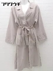 ■ reca レカ ウエストリボン付き 長袖 ロング ラップ コート Mサイズ ベージュ系 レディース 【中古】 【1002800636648】のサムネイル