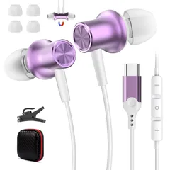 新品 ASKUBSKU タイプc イヤホン 有線 マイク付き 金属外殻磁気設計 カナル型 USB Type-Cイヤフォン HiFi音質 クリア通話 音量調節 対応OPPO Reno7A /i Phone 16 plus pro max /シャオミ13T Pro