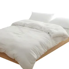 【在庫処分】シングル 掛け布団カバー 洗いざらし 吸湿速乾 素肌にやさしい 柔らかい しっとり ピーチスキン シワ加工 クモリ(Kumori) 丸洗いOK オールシーズン 布団カバー 掛ふとんカバー (シングル・150X210cm ホワイト)