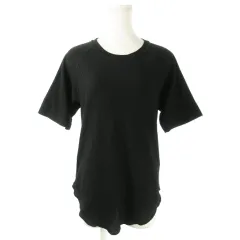 サマンサモスモス SM2 blue カットソー ワッフル ラウンドネック 五分袖 ラグラン ストレッチ 裾ラウンド F 黒 ブラック /AO16 ☆