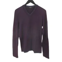 コムサメン COMME CA MEN 長袖 カットソー Tシャツ M 紫 パープル系 毛 ウール Vネックのサムネイル