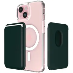 【人気商品】Pro Plus 16 Promax iPhone 背面マグネットカードホルダー iPhone 固定クリップ内蔵 カード収納可能 15/14/13/12シリーズ対応 3枚収納 マグネットカードポケット。M-Viica ヴィーガンレザーカードウォレッ