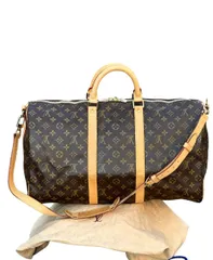 美品◆本物◆ルイヴィトンLOUISVUITTONモノグラムキーポル50㎝バンドリエール旅行バッグショルダーストラップSTボストンバッグM41416