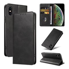【人気商品】スタンド機能 カバー iphonexs アイフォン10 マグネット式 手帳型 ケース ケース ケース 耐衝撃 手帳型 x 全面保護 iphone カード収納 落下防止 xs 通用手帳ケース】iphone 防塵（ブラック） X/XS QUEASON【