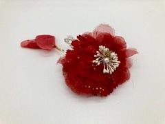 髪飾り  赤 花 421-a0042