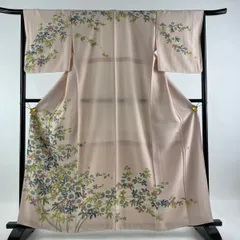 加賀友禅 藤藁隆 青 花枝文様 正絹訪問着 160cm j577-