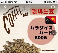 コーヒー生豆　　パプアニューギニアフィニステラパラダイスバード　　　８００g