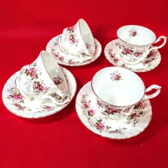 ♥【美品】ロイヤルアルバート ラベンダーローズ ボーンチャイナ イングランド カップ&ソーサー 4客セット 《NO 00756》