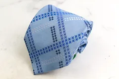 ベネトン ブランド ネクタイ チェック柄 格子柄 シルク PO メンズ ブルー BENETTON 【中古】のサムネイル