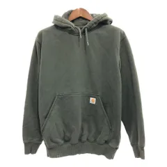 Carhartt カーハート スウェット パーカー トップス ワーク ワンポイントロゴ カーキ (メンズ M) 中古 古着 P8224