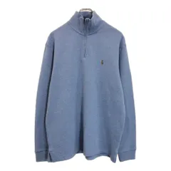Polo by Ralph Lauren ポロ ラルフローレン ハーフジップ コットンセーター ライトブルー(メンズ M)中古 古着 V1542