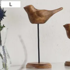 ナインマーケ パイン バードスタンド L 天然木 （ 置き物 オブジェ 北欧 鳥 木製 飾り インテリア 玄関 壁掛け おしゃれ 飾り物 かわいい 飾る リビング ニッチ ）