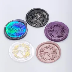 【5枚セット】シーリングスタンプ 封蝋 ハンドメイド 招待状 手紙 ウエディング スクラップ クリアカラー セット Wax Seal 詰め合わせ