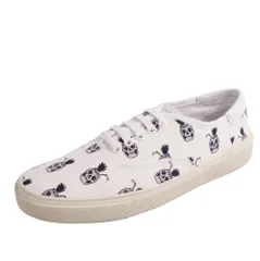 未使用 サンローラン SAINT LAURENT スニーカー ローカット 総柄 キャンバス シューズ 靴 メンズ スペイン製 41(26cm相当) ホワイトのサムネイル