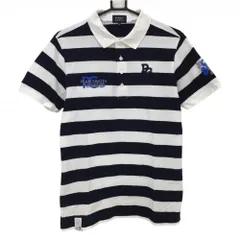 ★SALE価格★【超美品】パーリーゲイツ 半袖ポロシャツ 白×ネイビー ボーダー 35周年  メンズ 6(XL) ゴルフウェア 2024年モデル PEARLY GATES