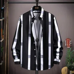新品 カジュアルシャツ メンズ 40代 50代 ボタンダウンシャツ 長袖 ストライプシャツ スリム 紳士服 ビジネス お兄系 秋服 kkkmki