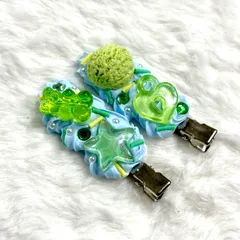 【No.99】前髪クリップ ホイップデコ 水色