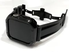 ブラック＠カスタム セット アップルウォッチバンド ラバーベルト Apple Watch カバー ケース メンズ レディース 38mm 40mm 41mm 42mm 44mm 45mm46mm49mm ウルトラ　ultra