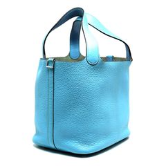エルメス　ピコタンロックMM　ハンドバッグ　トリヨンクレマンス　ブルーノール　シルバー金具　A刻印