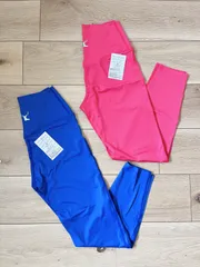 Lサイズ　10分丈レギンス　2枚セット おしゃれ かわいい ホットヨガ スポーツウェア ヨガパンツ スパッツ ピラティス ダイエット ヨガレギンス フィットネスウェア ジムウェア　トレーニング ジョギング ウォーキング フィットネス ジム　伸縮性　速乾性