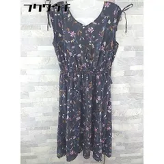 ◇ GLOBAL WORK グローバルワーク 花柄 ノースリーブ ロング ワンピース サイズF ネイビー レディース 【中古】 【1103230020950】