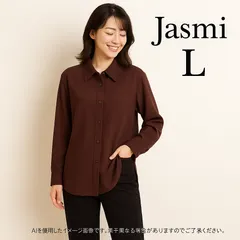 AS0336 Jasmi シルク100% ブラウス 長袖シャツ Lサイズ 新品未使用
