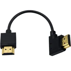 Duttek HDMI ケーブル 0.15m 短いHDMI2.0ケーブル，L型HDMI アダプタ 左向き 90 度HDMI オスオスケーブル，細い1080P HDMIケーブル 4kスーパースリム（タイプAオス タイプAオス）