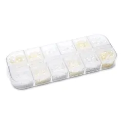 【特価セール】【大容量】パールラインストーンセット 1.5mm～4mm | ネイルアート・デコレーション用 | ホワイトクリーム ネイルパーツ 推し活 デコ