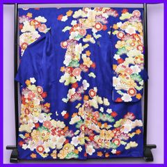 ma8364 振袖 仮絵羽 正絹 未仕立て 成人式 中国伝統刺繍 蘇州刺繍 地紋 