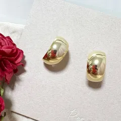 18金【日本製】メタルフープK18ポストピアス　刻印有り　つけっぱなし